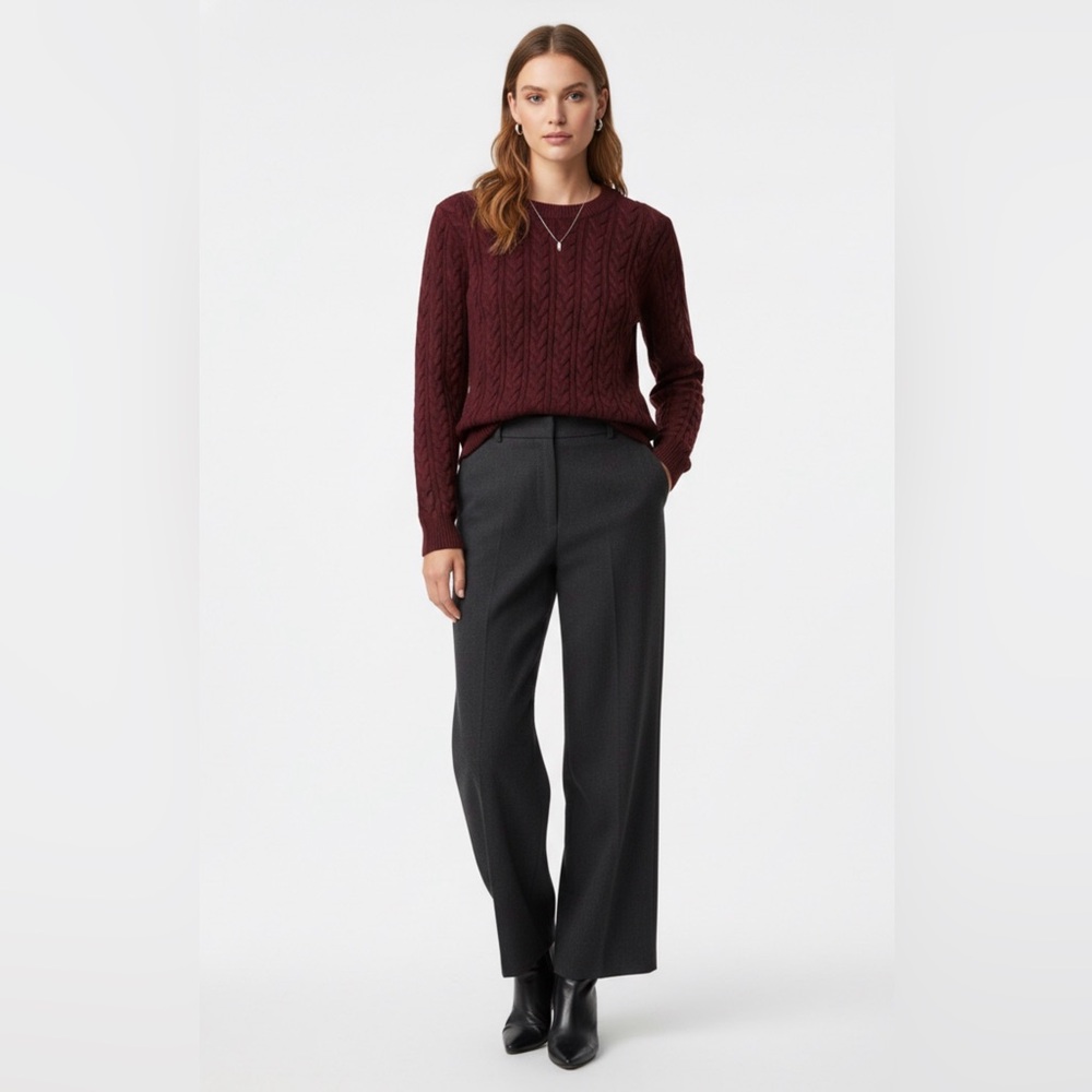 H&M Women’s Burgundy Knit Cozy Sweater - Size Small